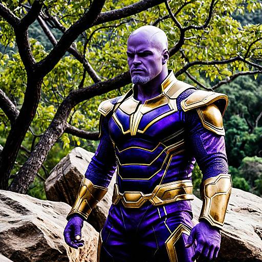 Realistic Thanos Costume Outdoor Portrait