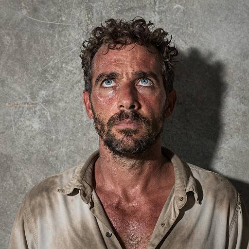 Sunburnt Man Looking Upwards