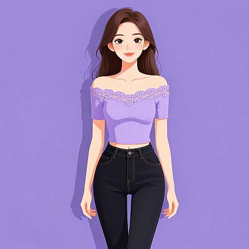 Elegant Woman in Pastel Knit Top