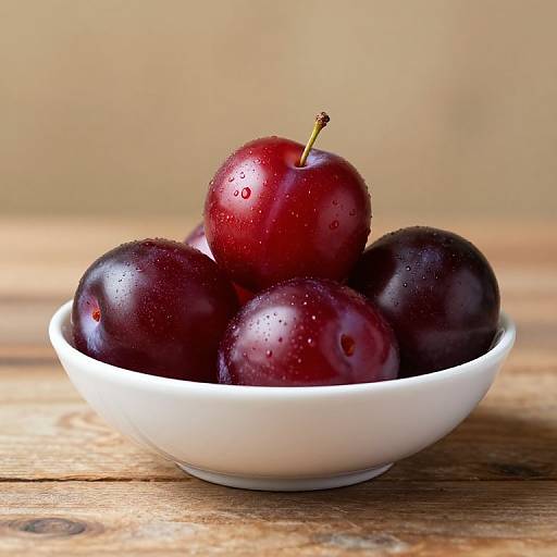 Glistening Plums in Rustic Setting
