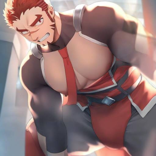 Illustration of Akashi (live a hero), live a hero in the style of Risui (suzu rks)