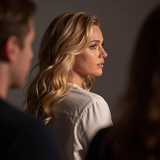 Profile of Blonde Woman in White Shirt