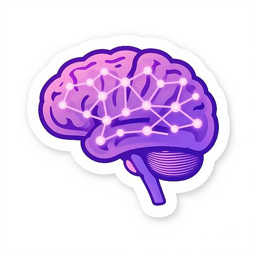Minimalistic AI Brain Vector Sticker