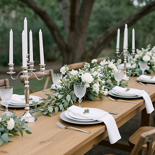 Elegant Outdoor Wedding Table Setting