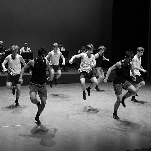 Dynamic Black-and-White Dance Performance