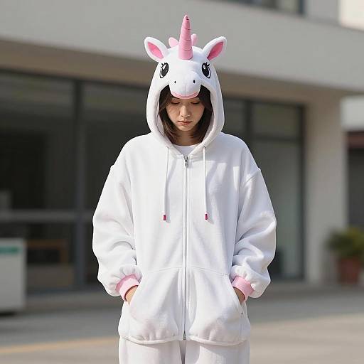 Whimsical Unicorn Hoodie Costume Photography