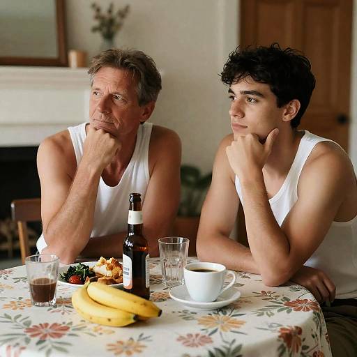 Contemplative Moments at Floral Table