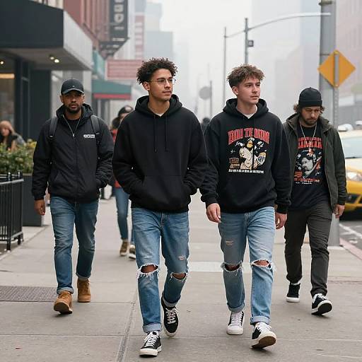 Urban Street Style in Morning Fog