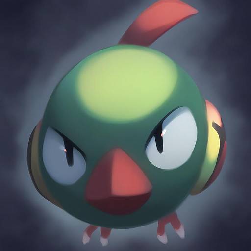 Illustration of Natu, pokemon in the style of Otokuyou