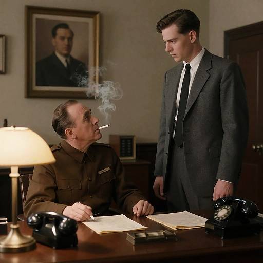 1940s Office Scene with Two Men