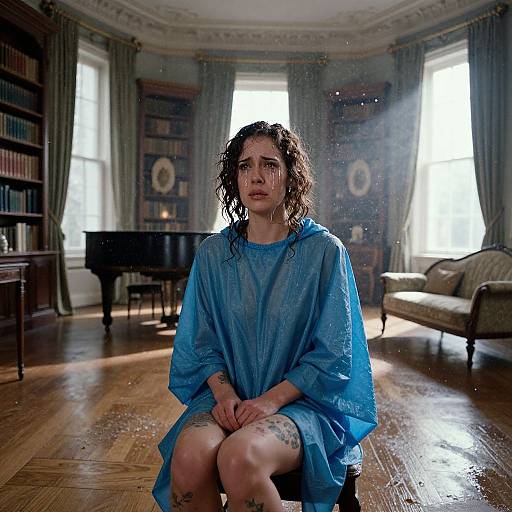 Dystopic Cinematic Portrait in Victorian Room