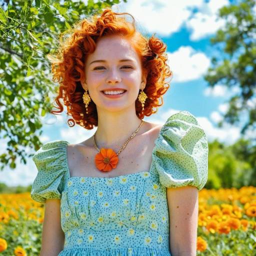 Freckled Girl Smiling in Nature