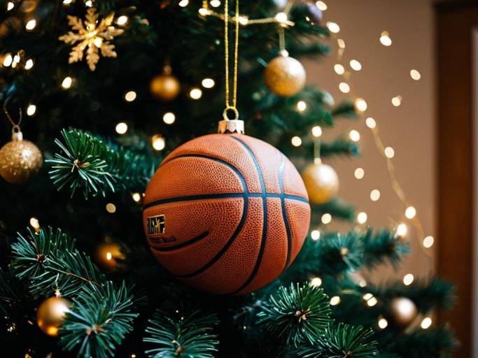 Festive Christmas Basketball Wall Decor