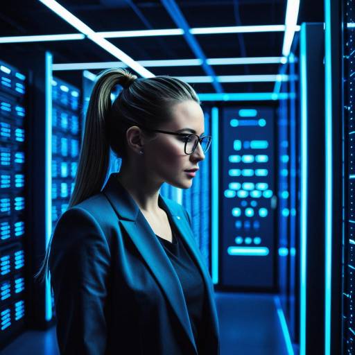 Female Cybersecurity Expert in Server Room