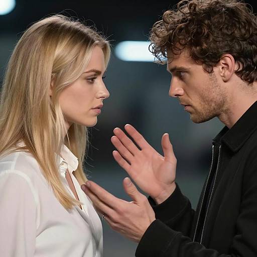 Serious Conversation Between Man and Woman