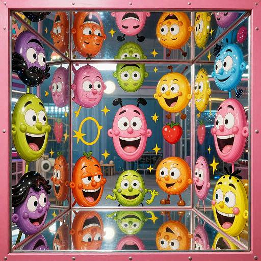 Funhouse Mirror Cartoon Illusion