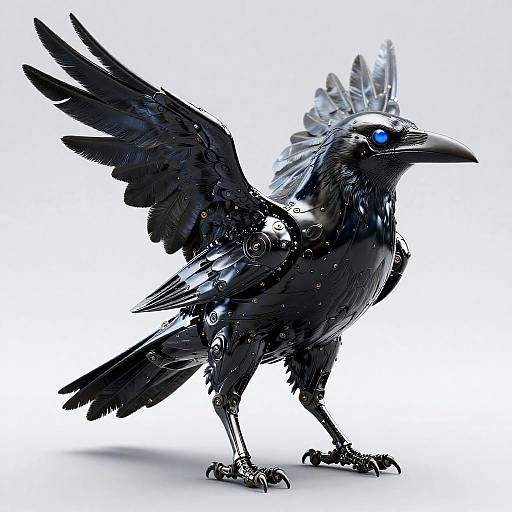 Cyborg T1000 Raven with Chrome Feathers