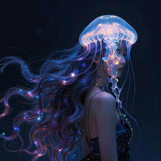 Mystical Jellyfish-Inspired Hair Design