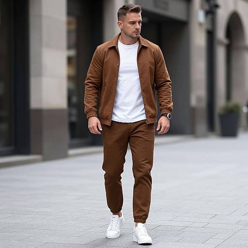 Fit European Man with Brown Highlights