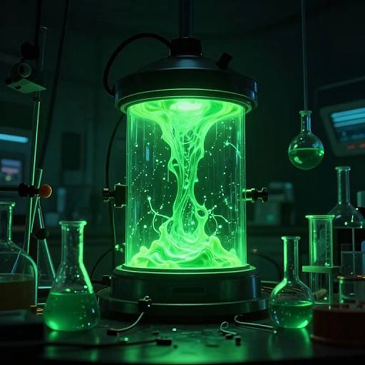 Eerie Sci-Fi Lab with Glowing Slime