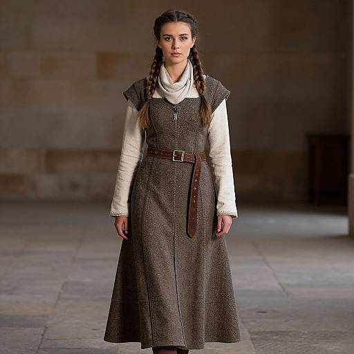 Medieval Female Model with Braids