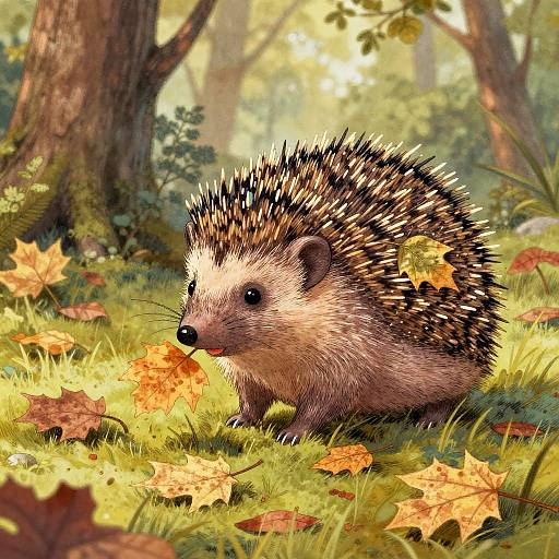 Whimsical Hedgehog Autumn Gathering