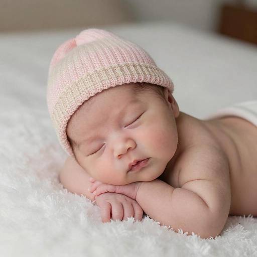 Adorable Newborn Baby on Soft Surface