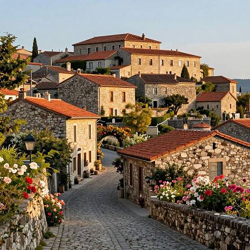 Ancient Moyenne Village in Sunlight