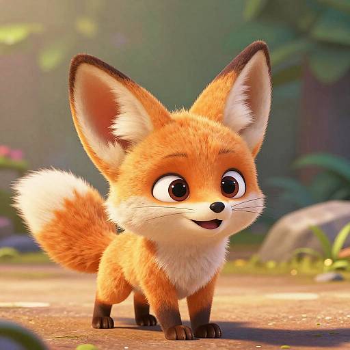 Cute Baby Fennec Fox Pixar Style