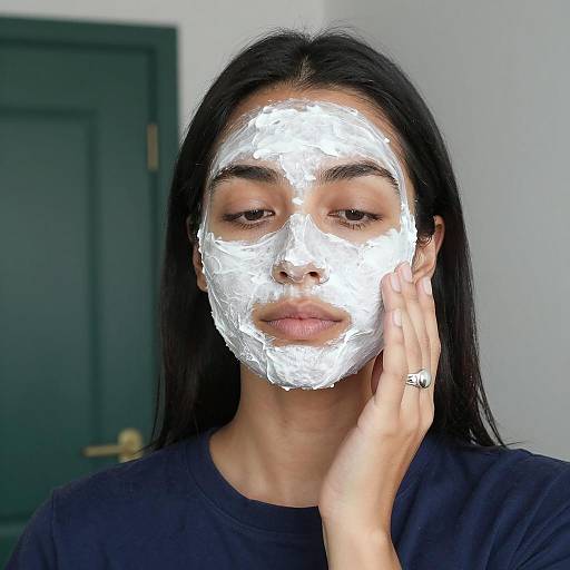 Woman Applying White Facial Cream