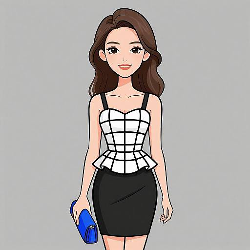 Smiling Woman in Avant-Garde Fashion