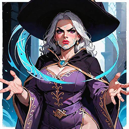 Dynamic Wizard Casting Spell in Anger