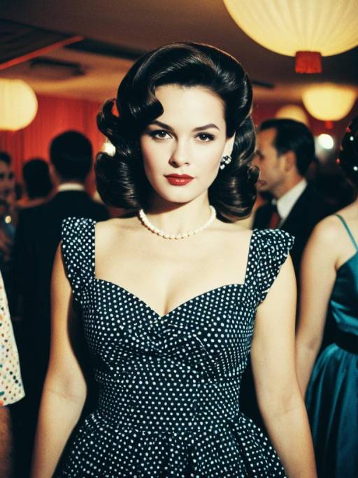 Elegant Woman in Retro Party Dress Portrait