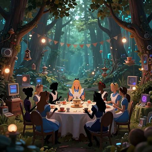 Digital Wonderland Tea Party Scene