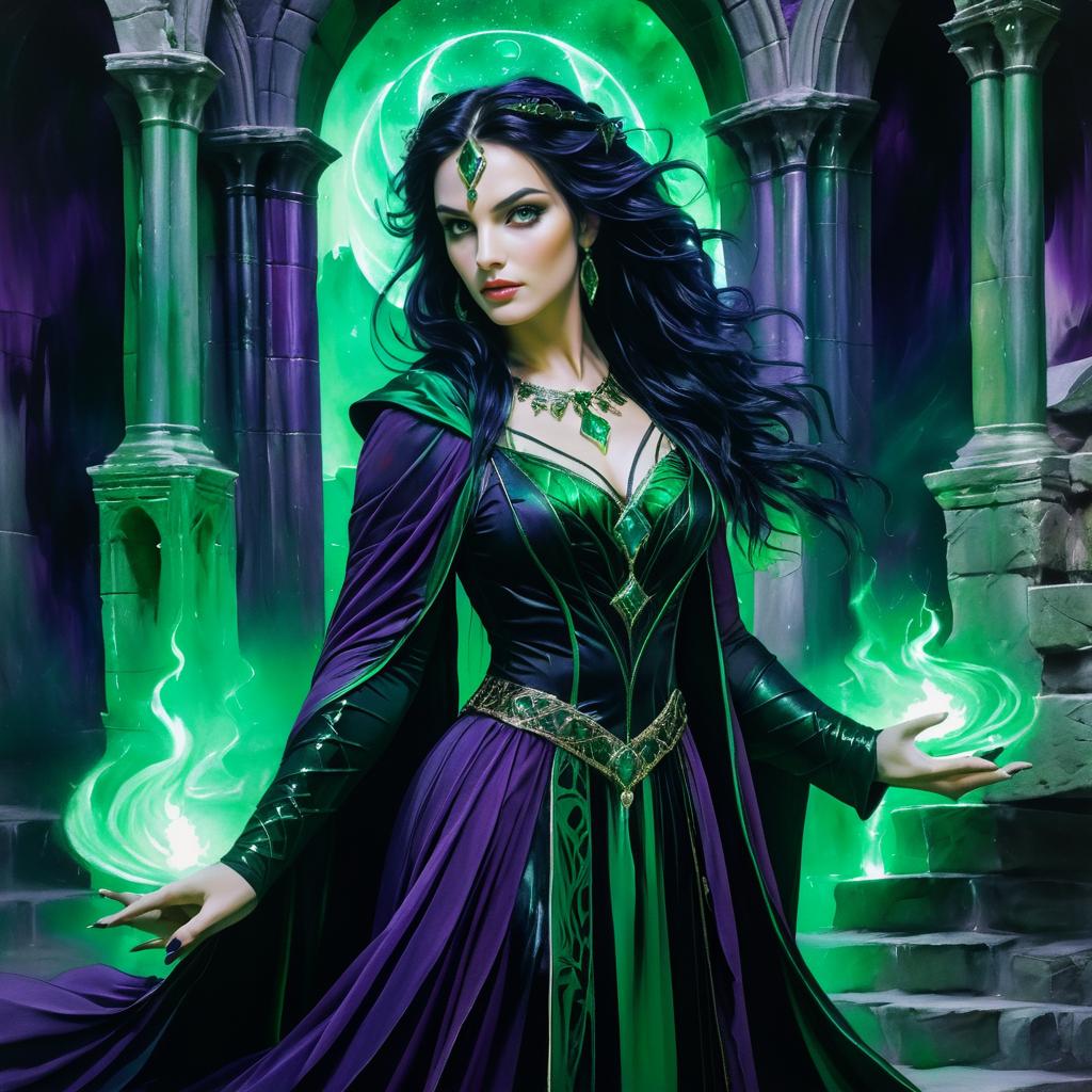 Dark Sorceress in Gothic Fantasy Art