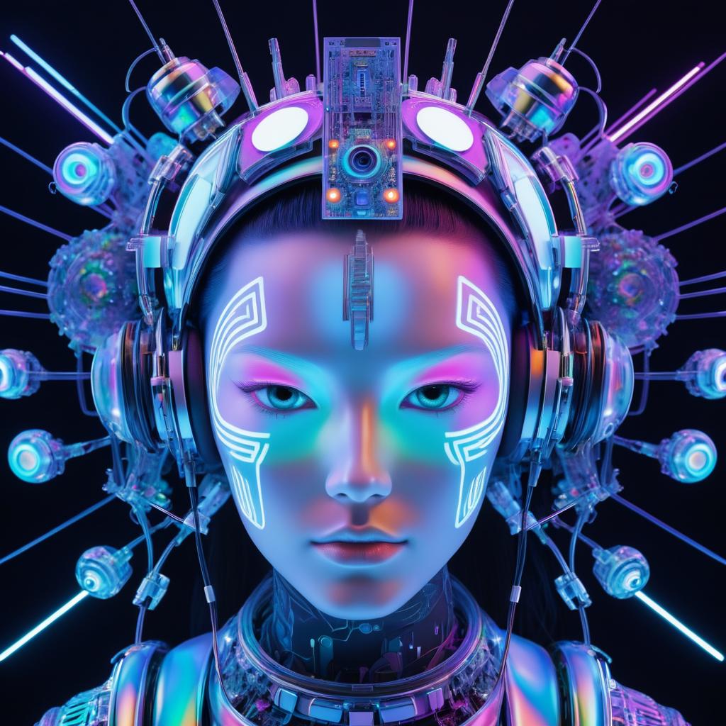 Futuristic Robotic Consciousness Portrait