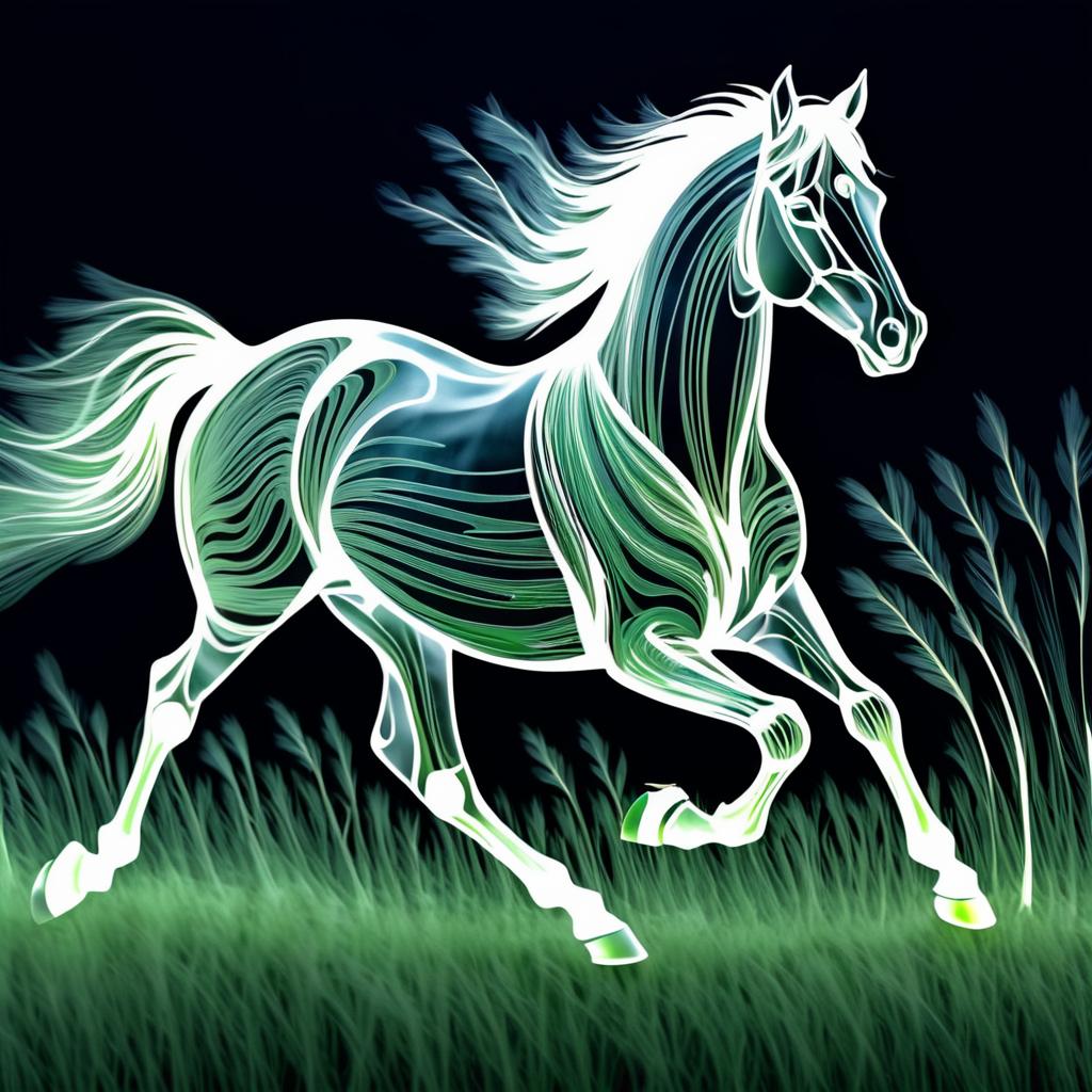 Glowing X-Ray Horse in Motion