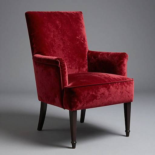 James Giltwood Chair in Red Velvet