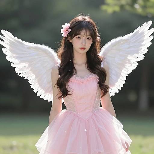 Angel Girl in Pink Dress