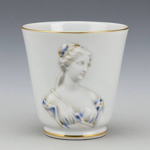 German Porcelain Cup with Woman Bust