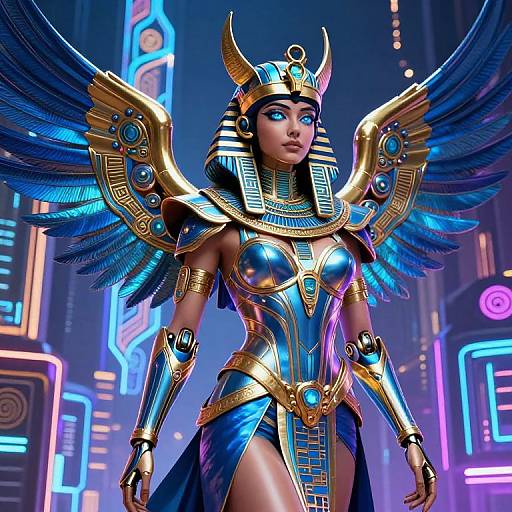 Isiris Cybernetic Goddess in Neon City
