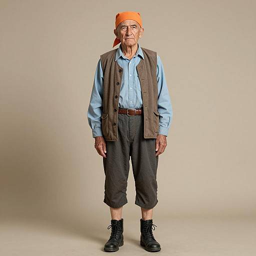 Elderly Man in Traditional Outfit