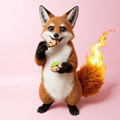 Majestic Giant Fox Creature with Cookies Majestic Giant Fox Creature with Cookies