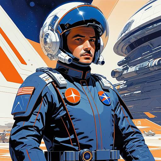 Futuristic Space Captain Portrait