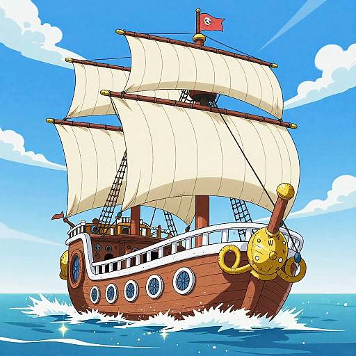 Vibrant One Piece Pirate Ship Scene