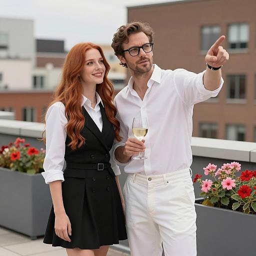 Joyful Rooftop Moment with Friends