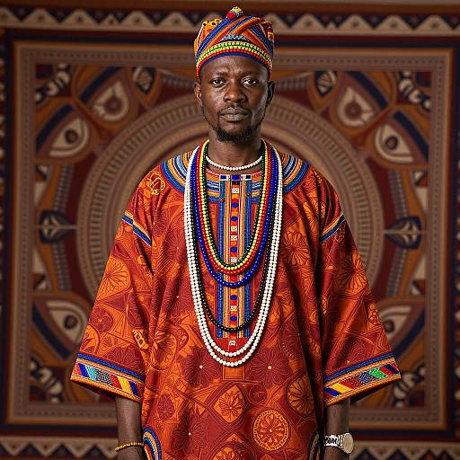 Vibrant Portrait of African Man in Ankara