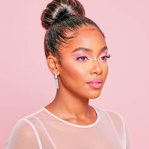 Elegant Portrait of a Woman in Pink