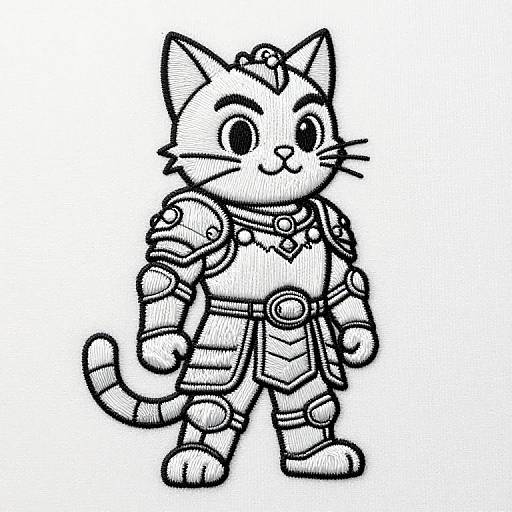 Anthro Cat Armor Embroidery Template