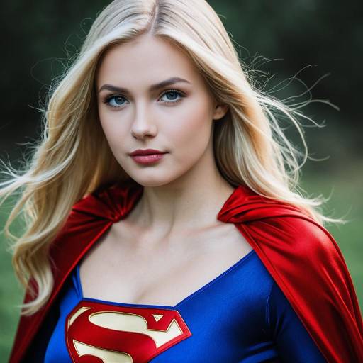Blonde Woman in Supergirl Costume